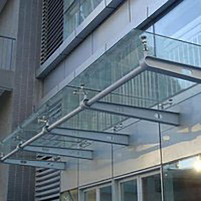 Glazed steel canopy